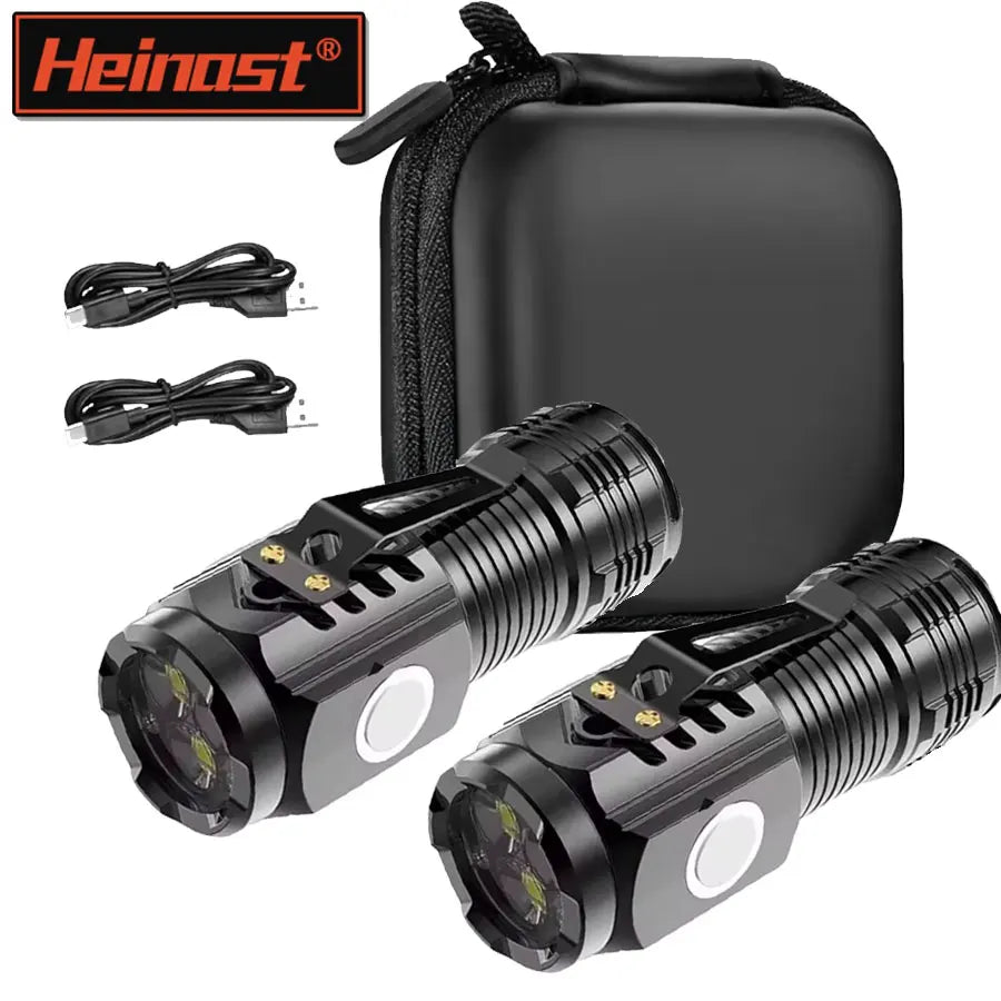 fachgo | 1/2PCS/A Set Portable Super Bright Mini Flashlight Night Walking, Rechargeable Waterproof Emergency Spotlight Outdoor Torch