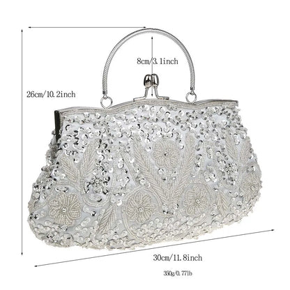 fachgo | Beaded Bridal Clutch Evening Bag