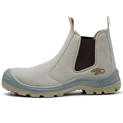Safety Boots for Men Work Shoes Construction with Steel Toe Slip On Without Laces Welder Welding