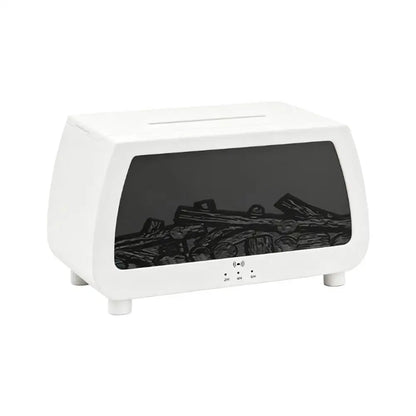 Auto Aroma Diffuser Faux Fireplace Flame Effect Essential Oil Humidifier With Remote Control LED Light Quiet Desktop Diffuser