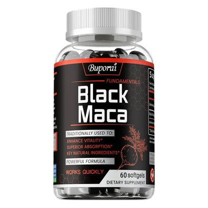 fachgo | Black Maca Supplement - Natural Nergizer, Improve Performance, Energy, Endurance Muscle Mass Improve, Balance Hormones