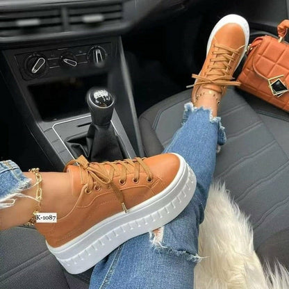 fachgo | Casual Platform Women's Shoes Flat Womens Sneakers