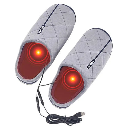 USB Heated Slippers with Soft Velvet Lining