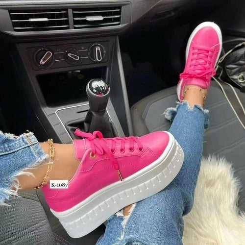 fachgo | Casual Platform Women's Shoes Flat Womens Sneakers