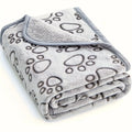 Ultra Soft Paw Print Dog Blanket Washable Coral Fleece Throw