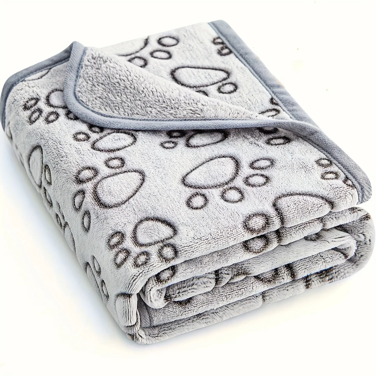 fachgo | 1pcs Ultra-Soft Paw Print Dog Blankets - Machine Washable, Cozy Pet Pillow Pads for Indoor & Outdoor Use - Ideal for Small to La