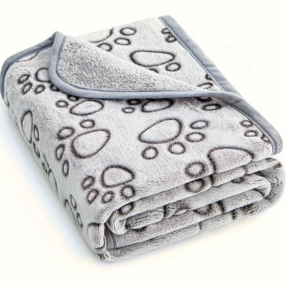 fachgo | 1pcs Ultra-Soft Paw Print Dog Blankets - Machine Washable, Cozy Pet Pillow Pads for Indoor & Outdoor Use - Ideal for Small to La