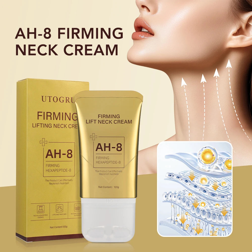 fachgo | ﻿ 120g Neck Firming Roller Cream Moisturizing Lifting Brighten Skin Fades Fine Lines Reduce Double Chin Massage Firm Neck Cream