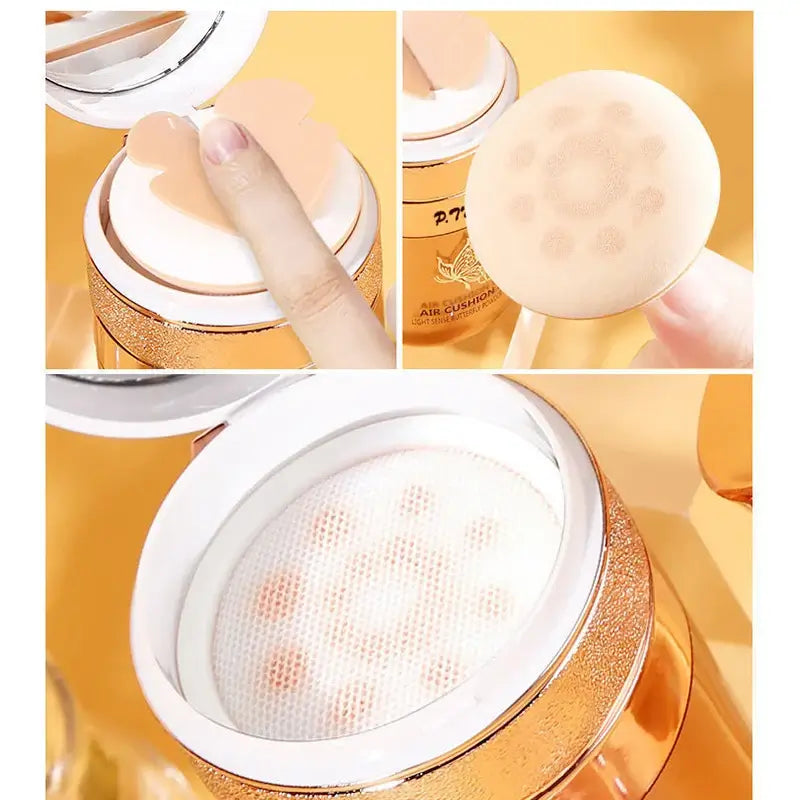 fachgo | Air Cushion BB Cream Moisturizing Foundation Concealer Whitening Oil-control Waterproof Butterfly Powder Puff Makeup Cosmetics