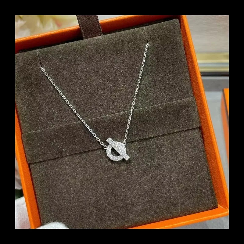 fachgo | Diamond Letter Pendant Necklace for Women