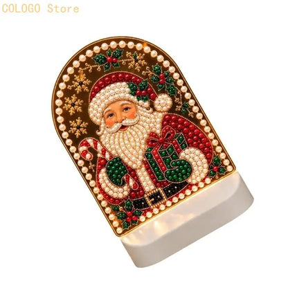 Christmas LED Acrylic Art Set with Faceted Pieces for a Handmade Indoor Display Project That Glows During Evening Use D0LD