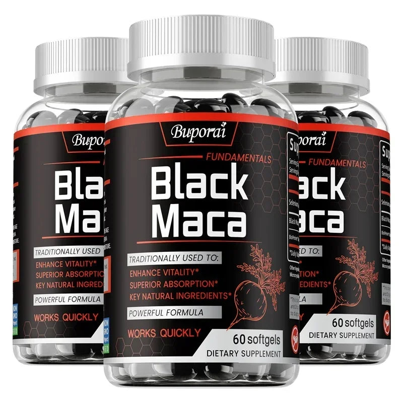fachgo | Black Maca Supplement - Natural Nergizer, Improve Performance, Energy, Endurance Muscle Mass Improve, Balance Hormones