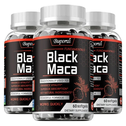 fachgo | Black Maca Supplement - Natural Nergizer, Improve Performance, Energy, Endurance Muscle Mass Improve, Balance Hormones