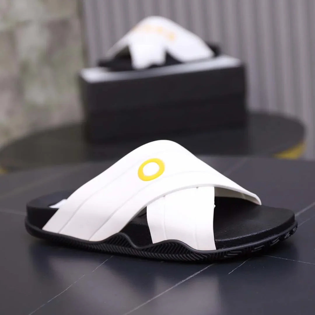 fachgo | Designer Sandal Women Men Rubber Leather Slide Sandal Dress Shoe Wedges Sandal Beach Slippers Luxury Summer Platform