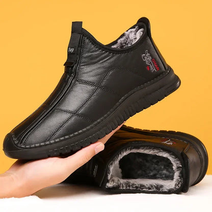 fachgo | Winter men's boots are warm waterproof non slip thick walking boots, and oversized work shoes for men aged 38-48 platform boots