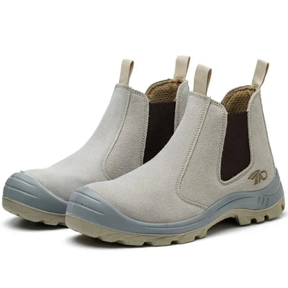 Safety Boots for Men Work Shoes Construction with Steel Toe Slip On Without Laces Welder Welding