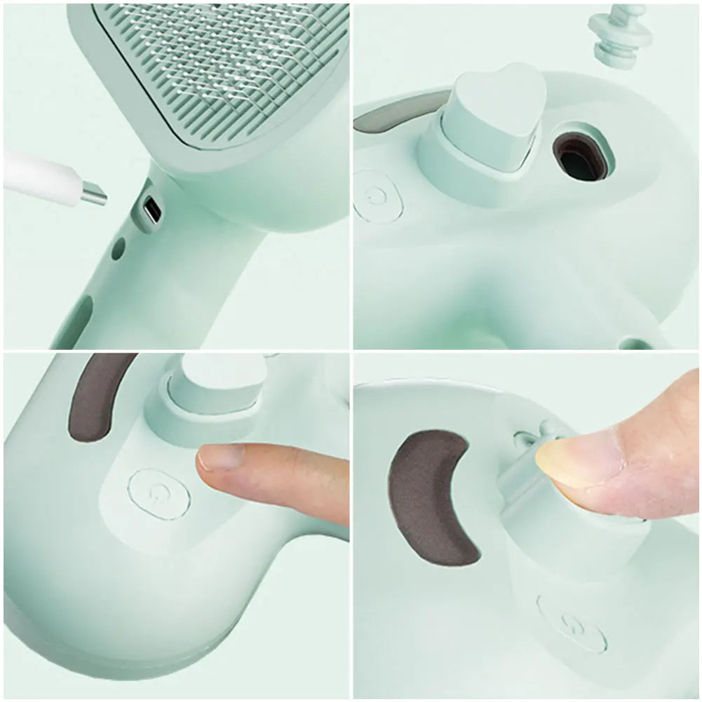 fachgo | 3 in 1 Cat Steam Brush Cat Hair Brush Pet Brush Pet Hair Cleaning Brush Comb for Shedding & Grooming for Cats Dogs Small Animals