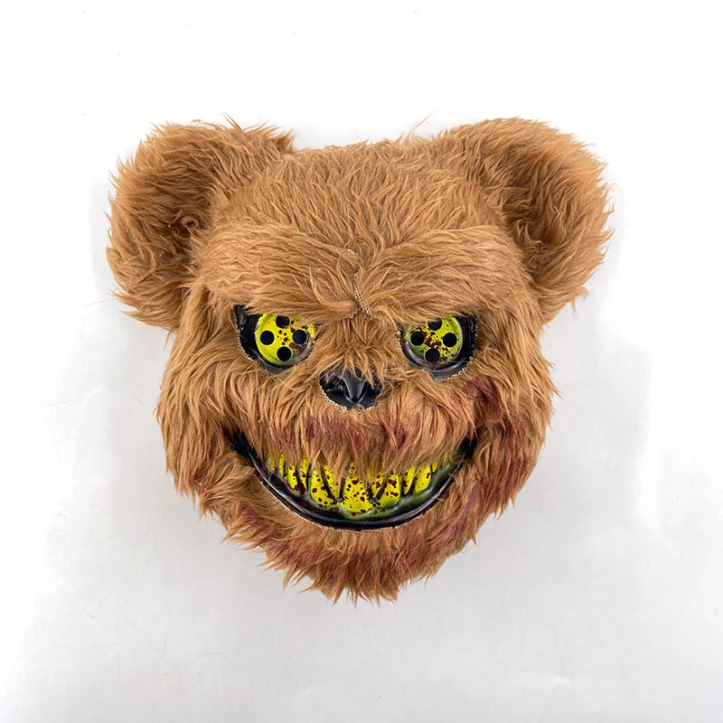 Halloween Light Up Horror Animal Mask LED Luminous Bloody Bear Mask Flashing Neon Cosplay Scary Masquerade Party Mask Supplies