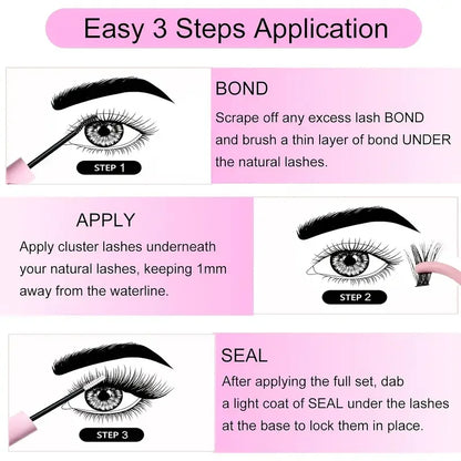 3 Pieces of Adhesive and Sealing Eyelash Glue 2-in-1, Suitable for DIY Group Eyelashes, Household False Eyelash Makeup Tool