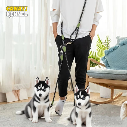 fachgo | 1 PC Hands Free Dog Leash for 2 Dogs Reflective Running Dual Dog Leash 360° Swivel Leash for Pet Outdoor Walking Jogging Hiking
