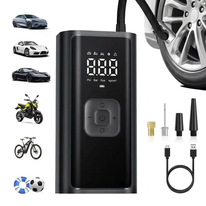 LEIBOO 150PSI Portable Air Compressor Electric Tire Inflator Wireless Air Pump Digital Pressure Gauge Car Bike Motorcycle Ball