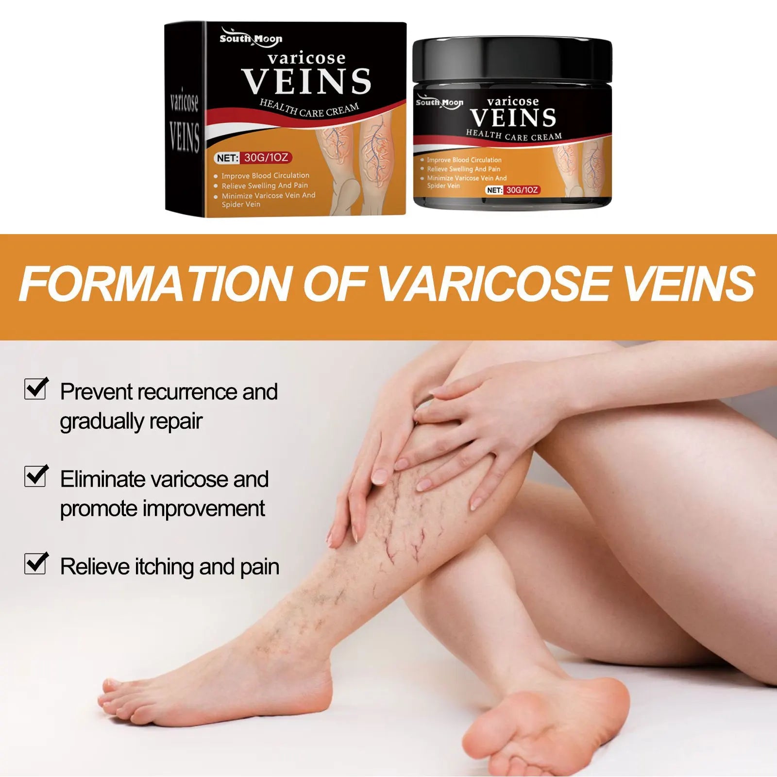 fachgo | Leg Treatment Cream Reducing Varicose Veins Remove Redness Repair Phlebitis Relieves Bulge Improving Circulation Body Care Cream
