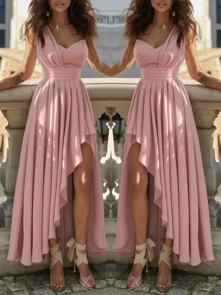 fachgo | Women Evening Dresses Sexy Elegant Red Cocktail Party Chic Gala Graduation Luxury Formal Occasion Bridesmaid Gown Dress Clothes