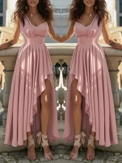 fachgo | Women Evening Dresses Sexy Elegant Red Cocktail Party Chic Gala Graduation Luxury Formal Occasion Bridesmaid Gown Dress Clothes