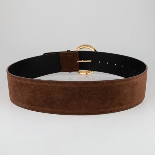 fachgo | Vintage Waist Cincher Belt -Minimalist Suede Wide Belt for Women Adjustable Black Corset Strap with Pin Buckle for Pants Dresses
