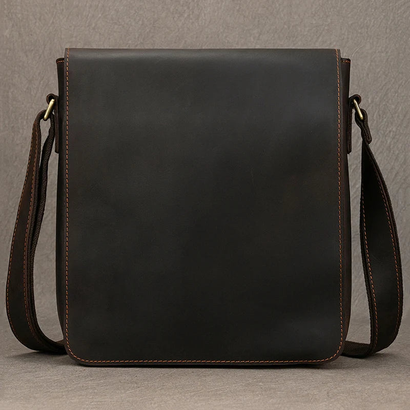 fachgo | High Quality Men's Leather Shoulder Bag Genuine Leather Crossbody Bags For Male Messenger Bags Vintage Sling Bags Man Bags 2024