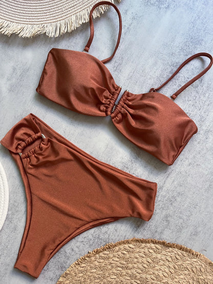 fachgo | Bandeau Push-Up Brazilian Bikini Set