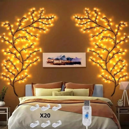 LED Tree Branch Lamp USB Powered DIY Vines Light Strings Festive Tree Vine Light For Home Christmas Decoration Willow Vine Light