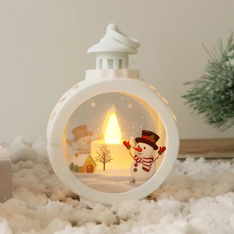 fachgo | Christmas Decorations Retro Night Lights Luminous Gift Window Decorations Tabletop Decorations Props Atmosphere Pendants