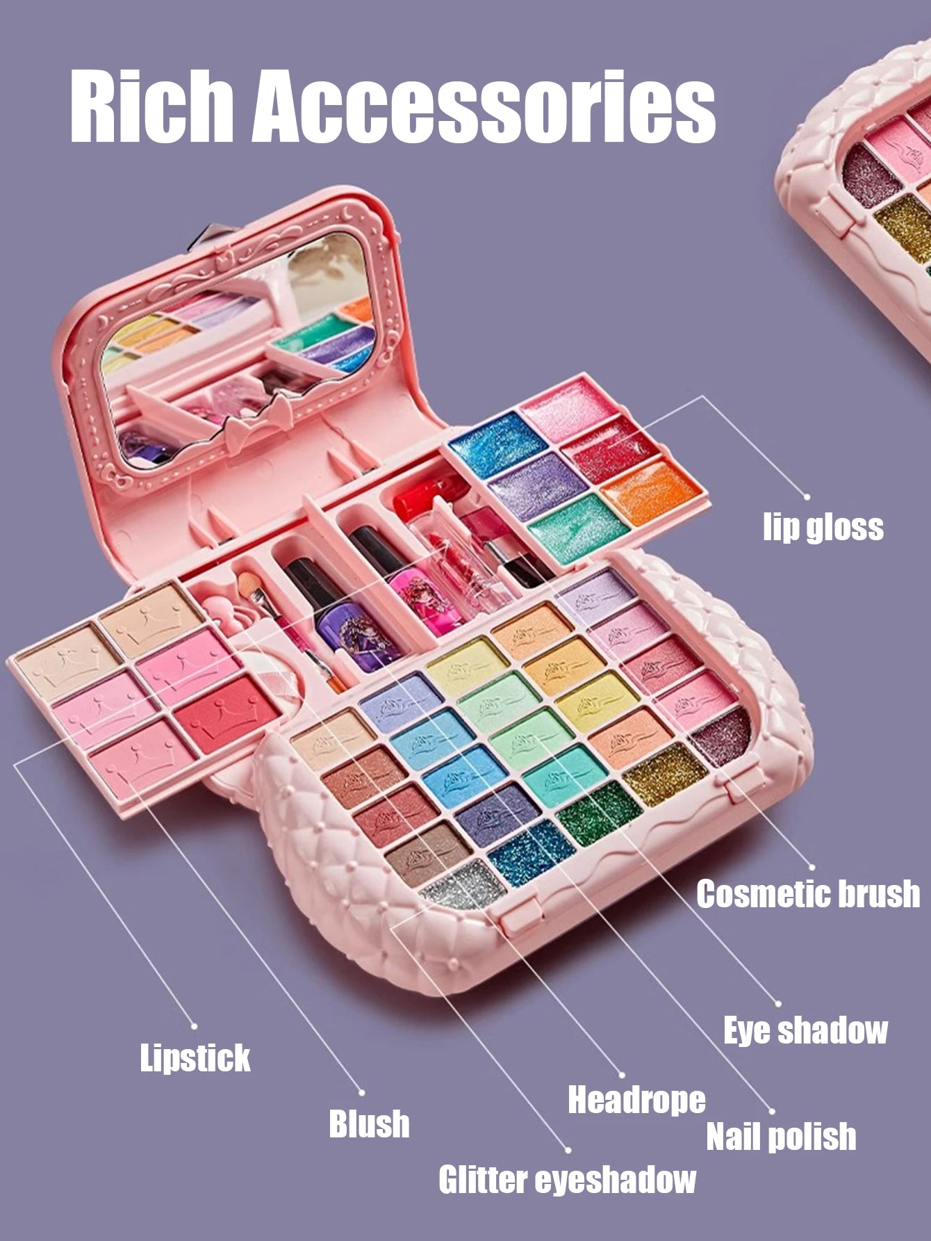fachgo | Children's cosmetics set, girl's mirror, princess, real washable, pretending to play with beauty toys, non-toxic and safe gift