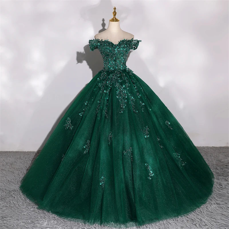 fachgo | Customized 15 Quinceanera Dresses Ball Gown Luxury Glitter Party Dresses Elegant Off Shoulder 15 Yearl Old Dress Prom Gown 2025