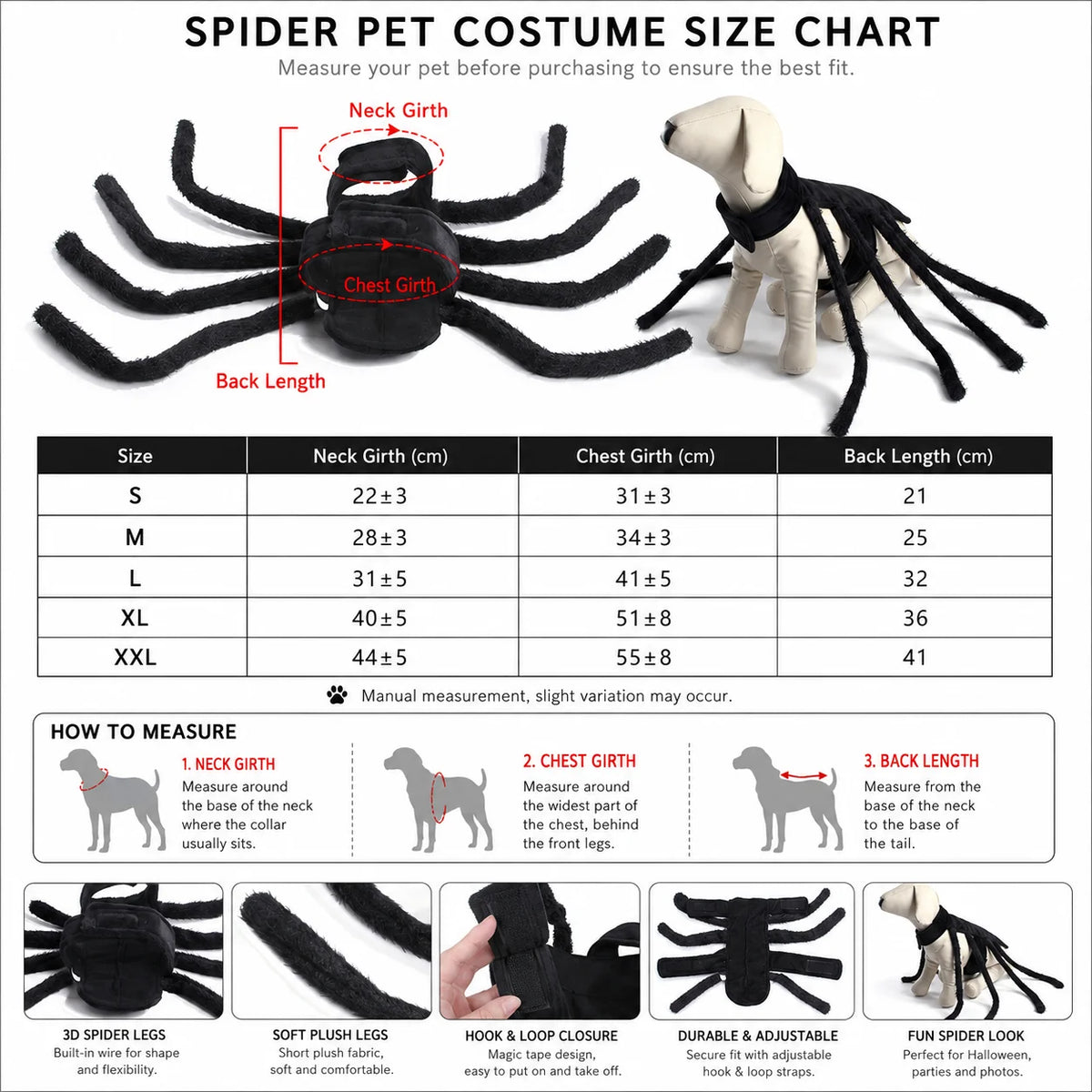 Halloween Spider Pet Costume for Cats Small Medium Dogs Funny Cosplay Outfit Puppy Party Dress Up Costume