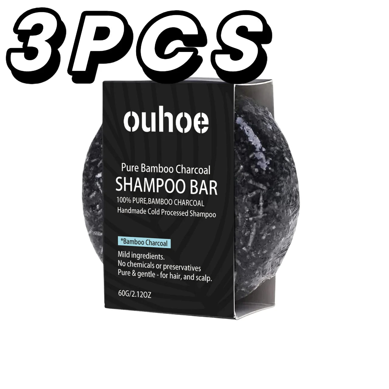 fachgo | Bamboo Charcoal Shampoo Soap Deep Clean The Scalp Create Dark And Thick Hair Improve Dryness Hair Nourish Charcoal Shampoo Soap