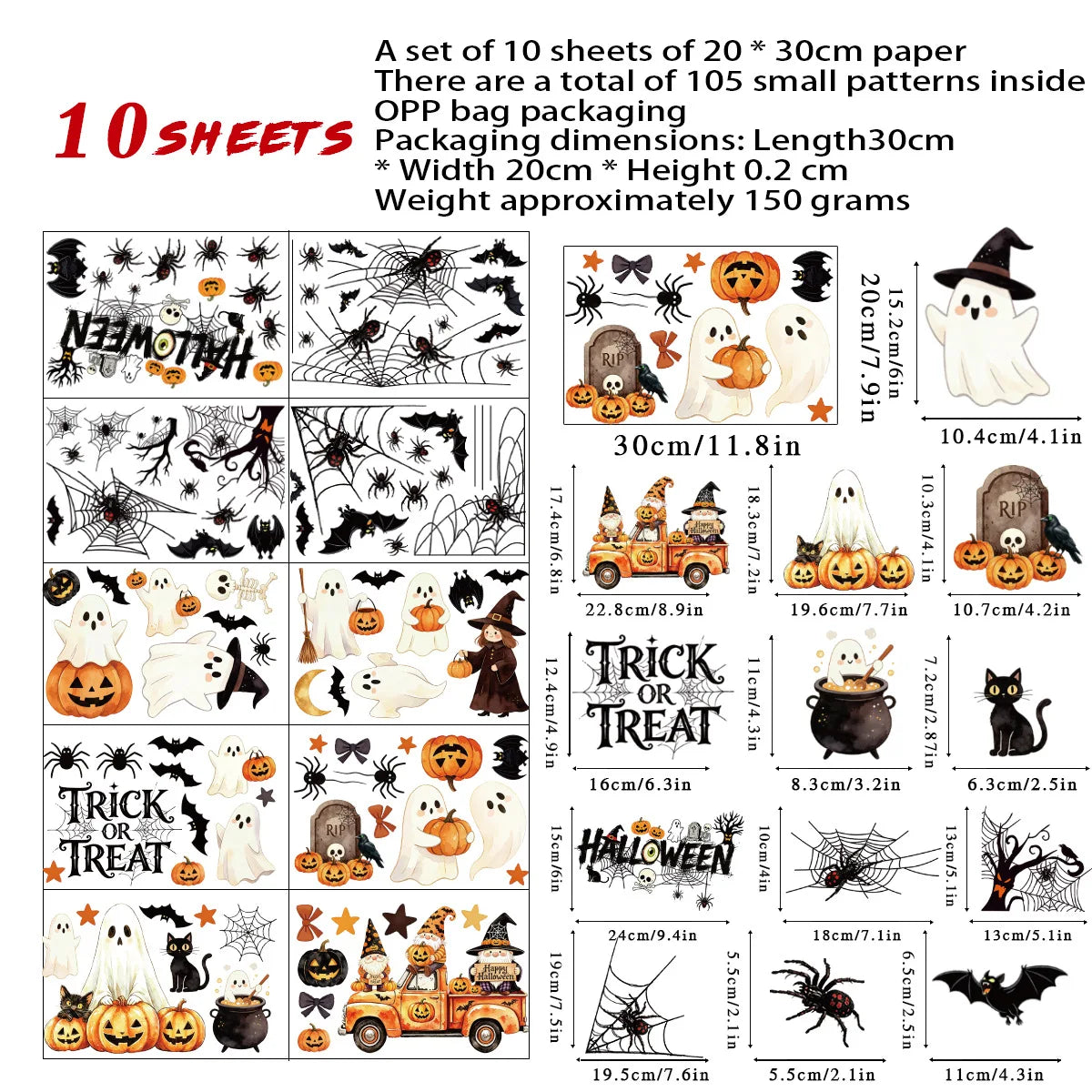 Halloween Static Window Clings PVC Ghost Pumpkin Spider Bat Window Stickers Removable Glass Decals Home Party Window Decor