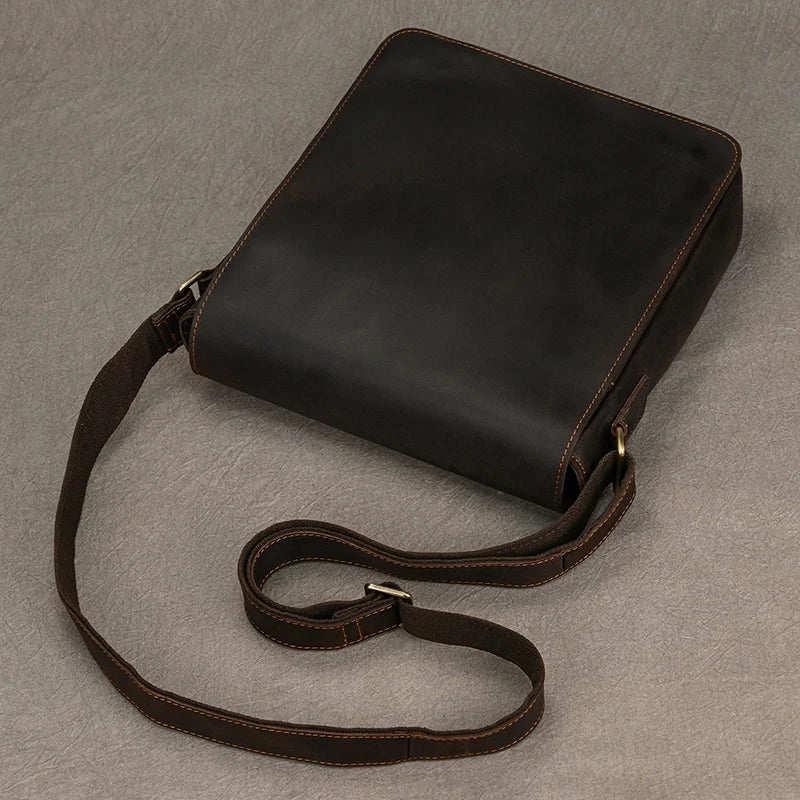 fachgo | High Quality Men's Leather Shoulder Bag Genuine Leather Crossbody Bags For Male Messenger Bags Vintage Sling Bags Man Bags 2024