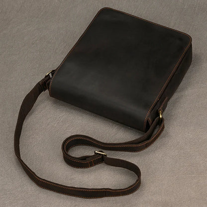 fachgo | High Quality Men's Leather Shoulder Bag Genuine Leather Crossbody Bags For Male Messenger Bags Vintage Sling Bags Man Bags 2024