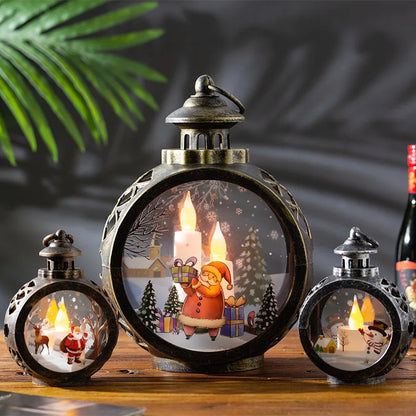 fachgo | Christmas Decorations Retro Night Lights Luminous Gift Window Decorations Tabletop Decorations Props Atmosphere Pendants