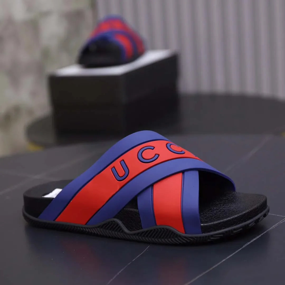 fachgo | Designer Sandal Women Men Rubber Leather Slide Sandal Dress Shoe Wedges Sandal Beach Slippers Luxury Summer Platform