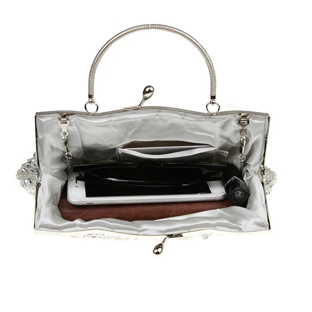 fachgo | Beaded Bridal Clutch Evening Bag