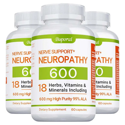 fachgo | Neuropathy Support Supplement 600mg - Antioxidant, Promotes Nerve Health, Cellular Energy, Metabolism and Anti-aging, Non-GMO