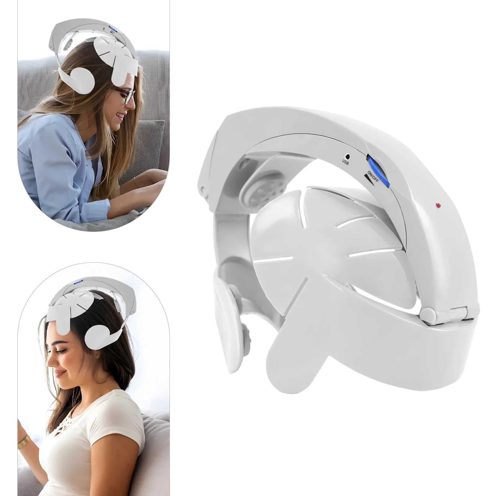 fachgo | Electric Head Massager, Electric Massage Helmet, Multi Acupoint Head Massager, Brain Relax