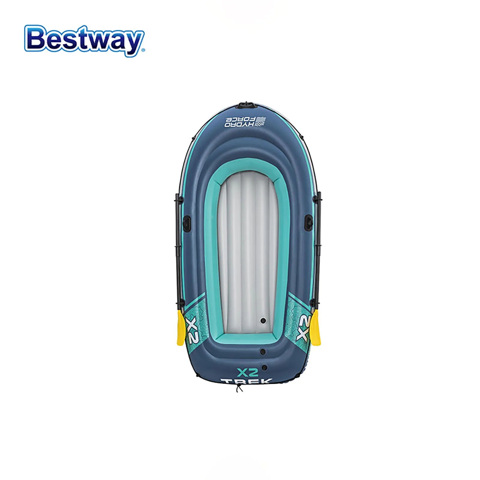 fachgo | Bestway 61153 2 Person Inflatable Kayak - Durable PVC Material, Large Adventure Boat, Kit Format, Highly Buoyant and Stable