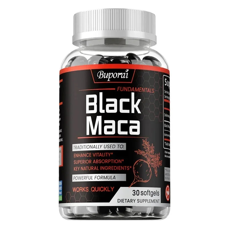 fachgo | Black Maca Supplement - Natural Nergizer, Improve Performance, Energy, Endurance Muscle Mass Improve, Balance Hormones