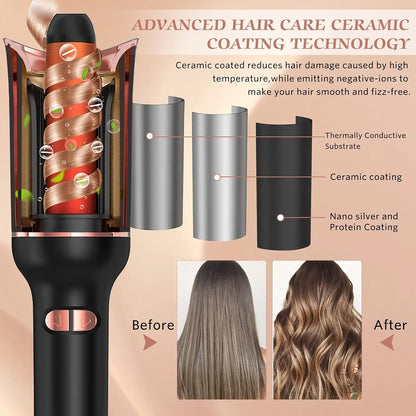 fachgo | Automatic Hair Curler Auto Hair Curling Iron Ceramic Rotating Air Curler Air Spin Wand Styler Curl Machine Magic Hair Curler