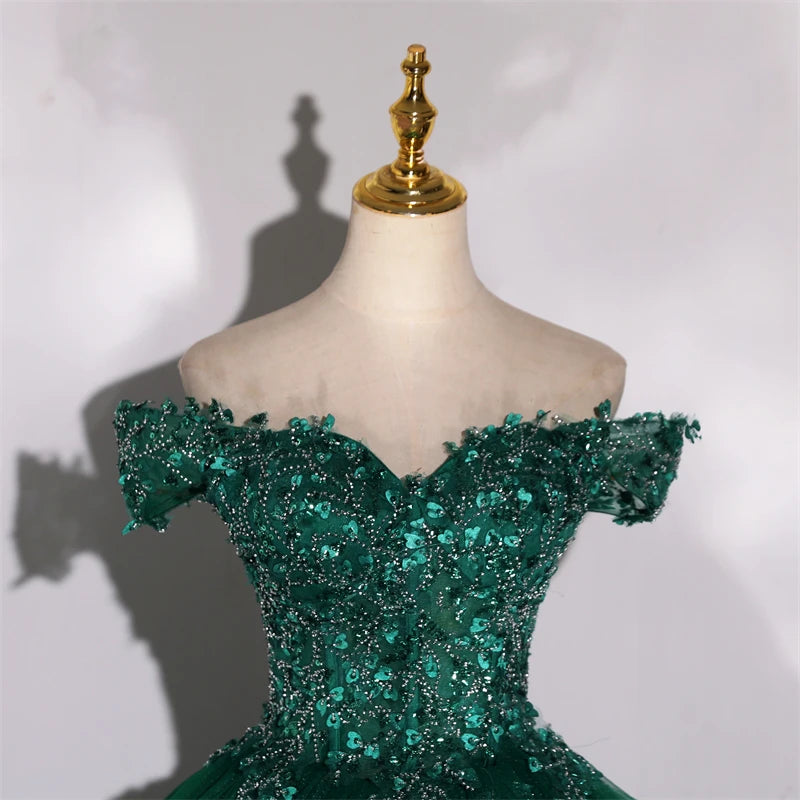 fachgo | Customized 15 Quinceanera Dresses Ball Gown Luxury Glitter Party Dresses Elegant Off Shoulder 15 Yearl Old Dress Prom Gown 2025
