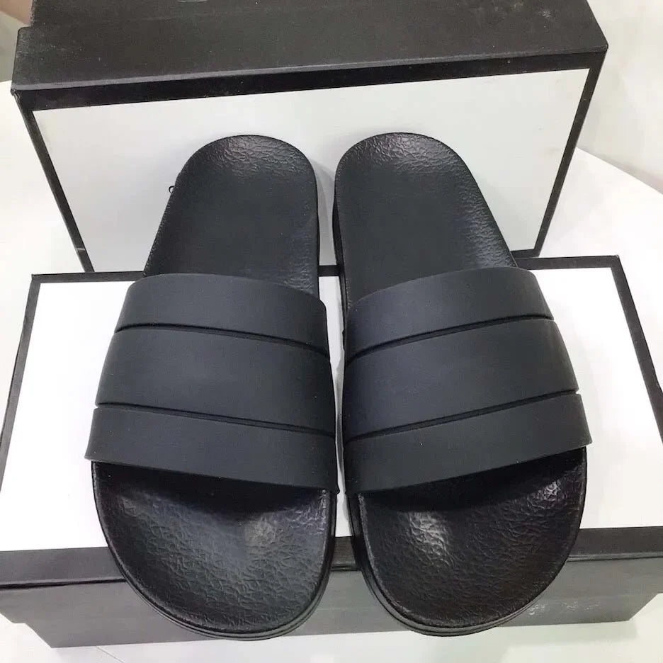 fachgo | Designer Sandal Women Men Rubber Leather Slide Sandal Dress Shoe Wedges Sandal Beach Slippers Luxury Summer Platform